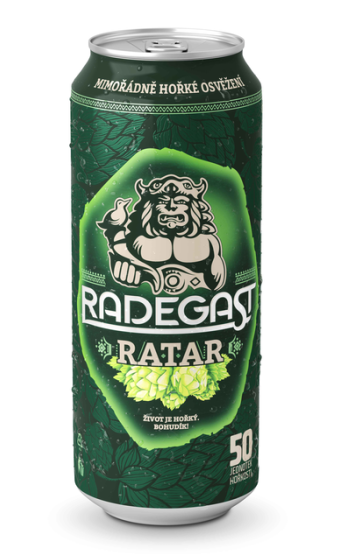 Radegast Ratar 13 pivo výčepní světlé plech 0,5l