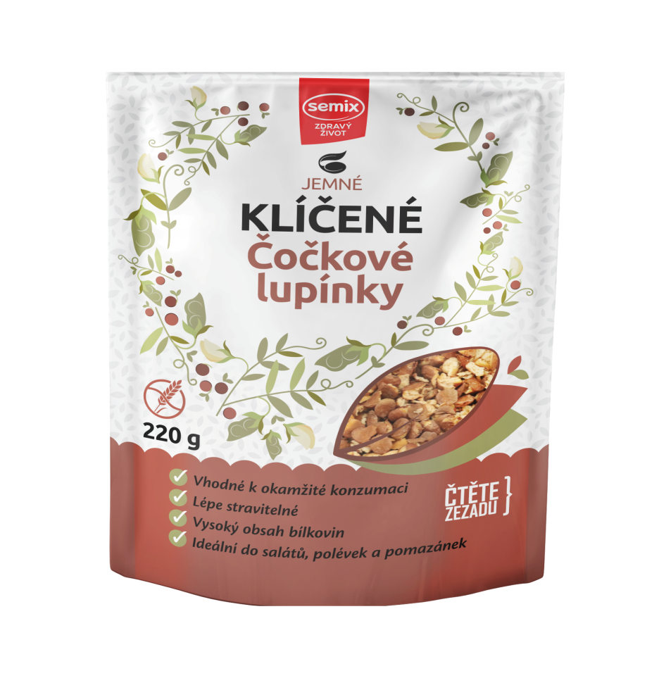 Klíčené čočkové lupínky 220g