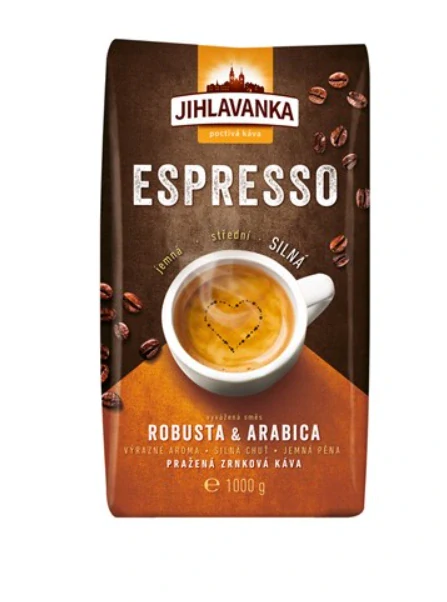 Jihlavanka Espresso zrnková káva 1 kg