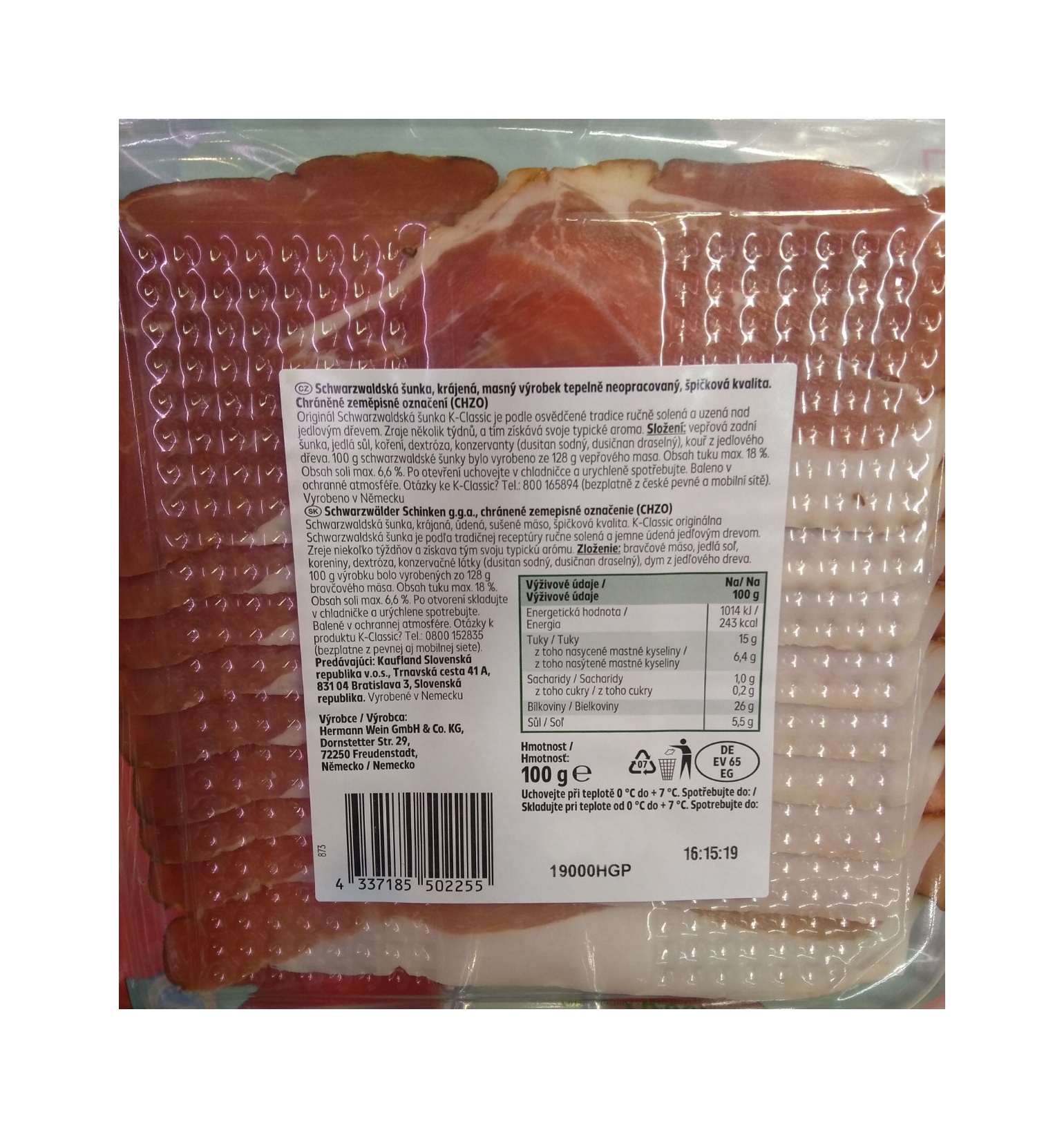 Šunka Schwarzwaldská 100 g