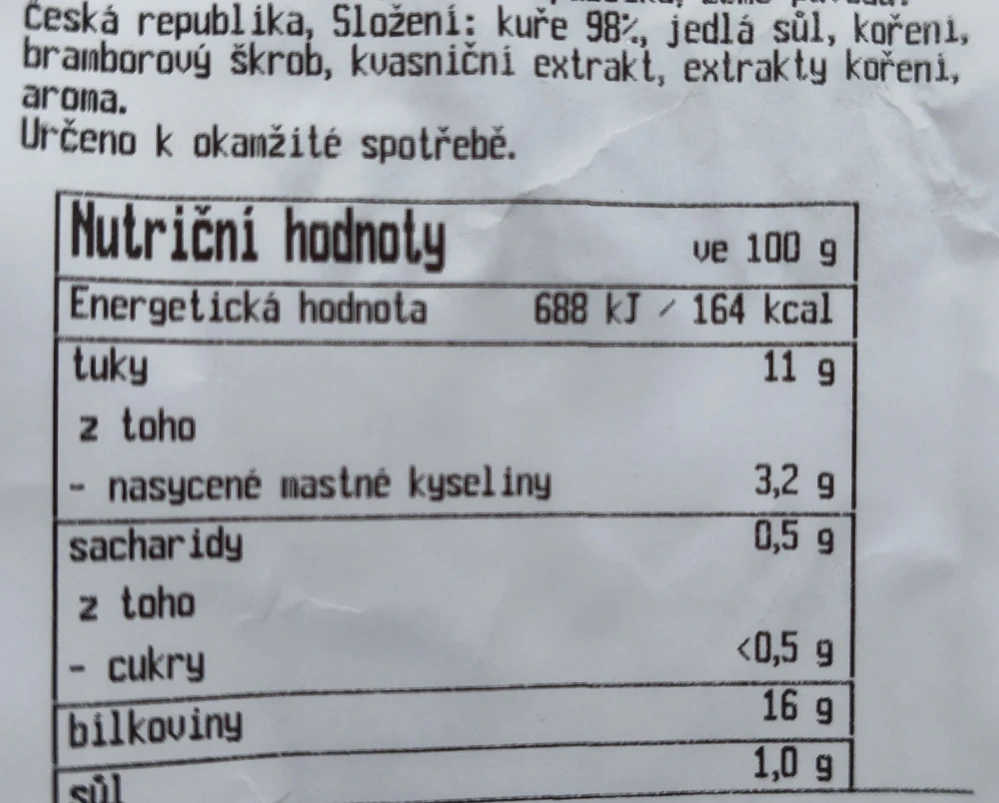 Grilované kuře čerstvé 1ks