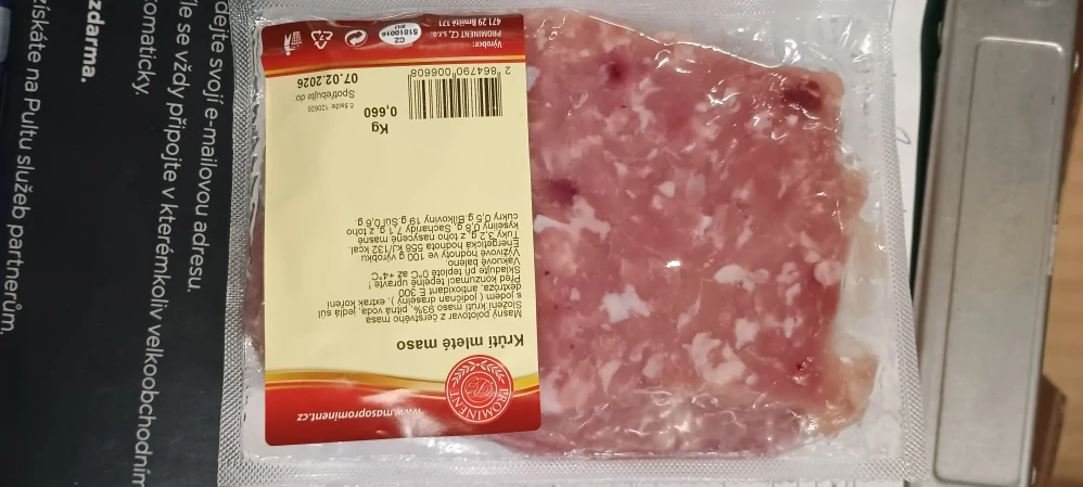 Krůtí maso  mleté 0,7 Kg