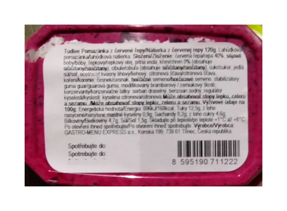 Pomazánka z červené řepy 120g