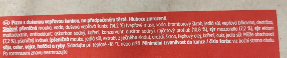 Pizza šunková 350g