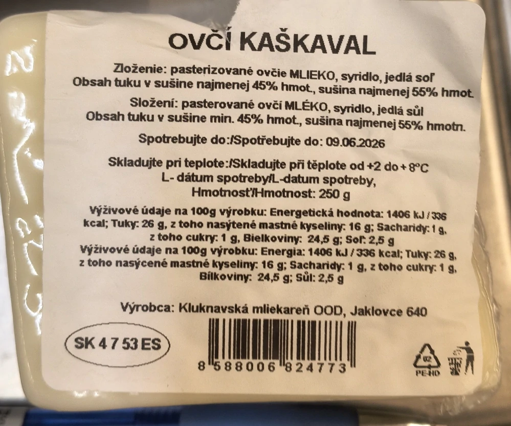 Ovčí sýr Kaškal 250g