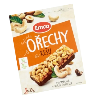 Emco Tyčinka kešu/ ořechy 3 x 35g