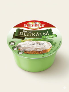 Tvaroh delikátní s pažitkou President 125 g